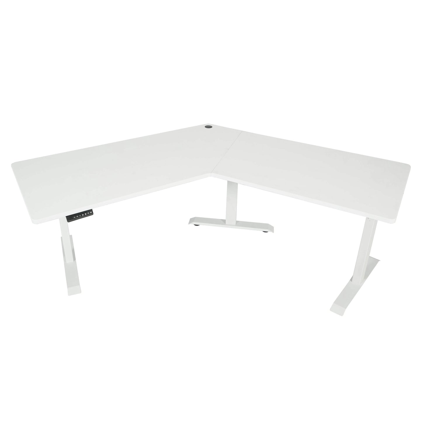 Bureau MCW-D40, computerbureau, 120° elektrisch in hoogte verstelbaar ~ wit, wit
