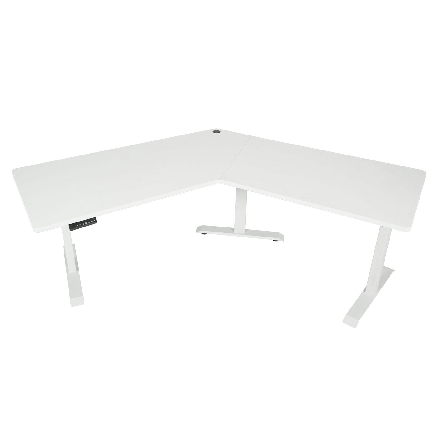 Bureau MCW-D40, computerbureau, 120° elektrisch in hoogte verstelbaar ~ wit, wit