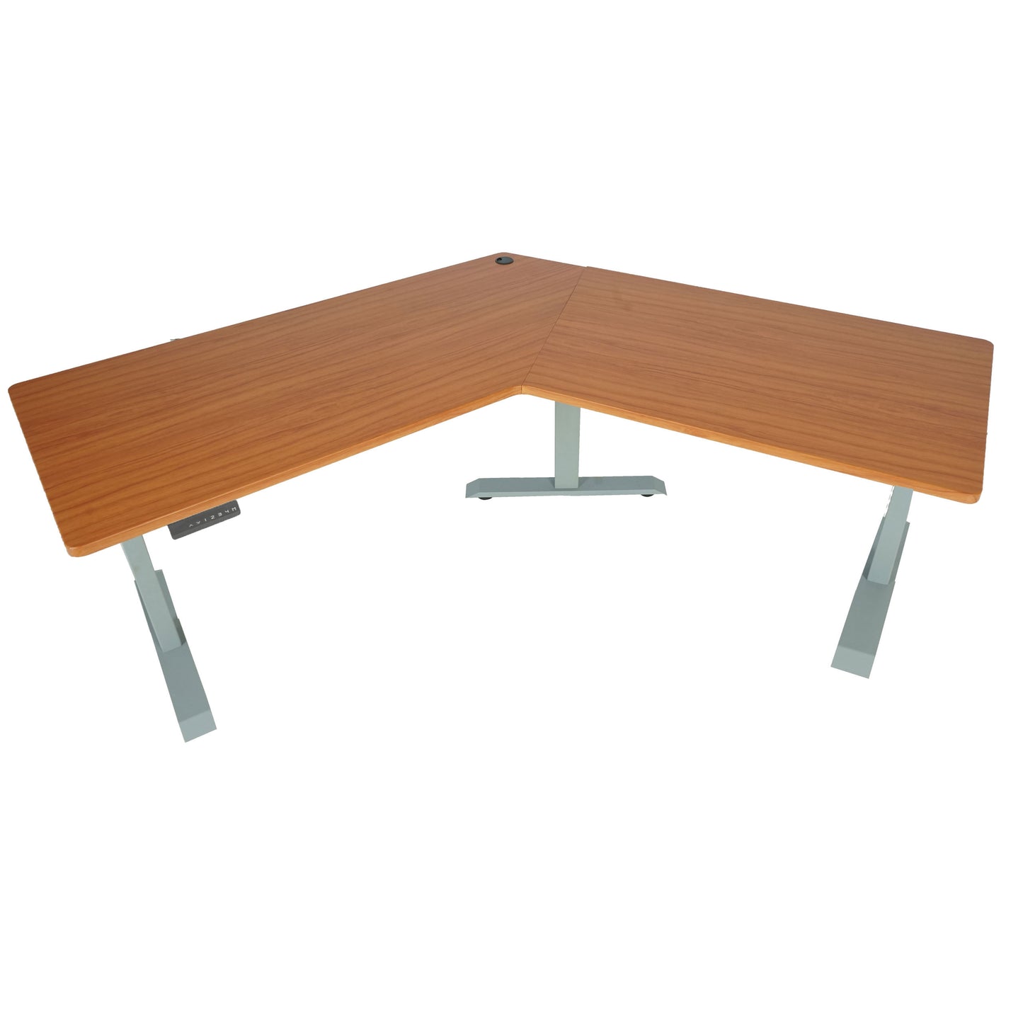 Bureau MCW-D40, computerbureau, 120° elektrisch in hoogte verstelbaar ~ naturel, grijs