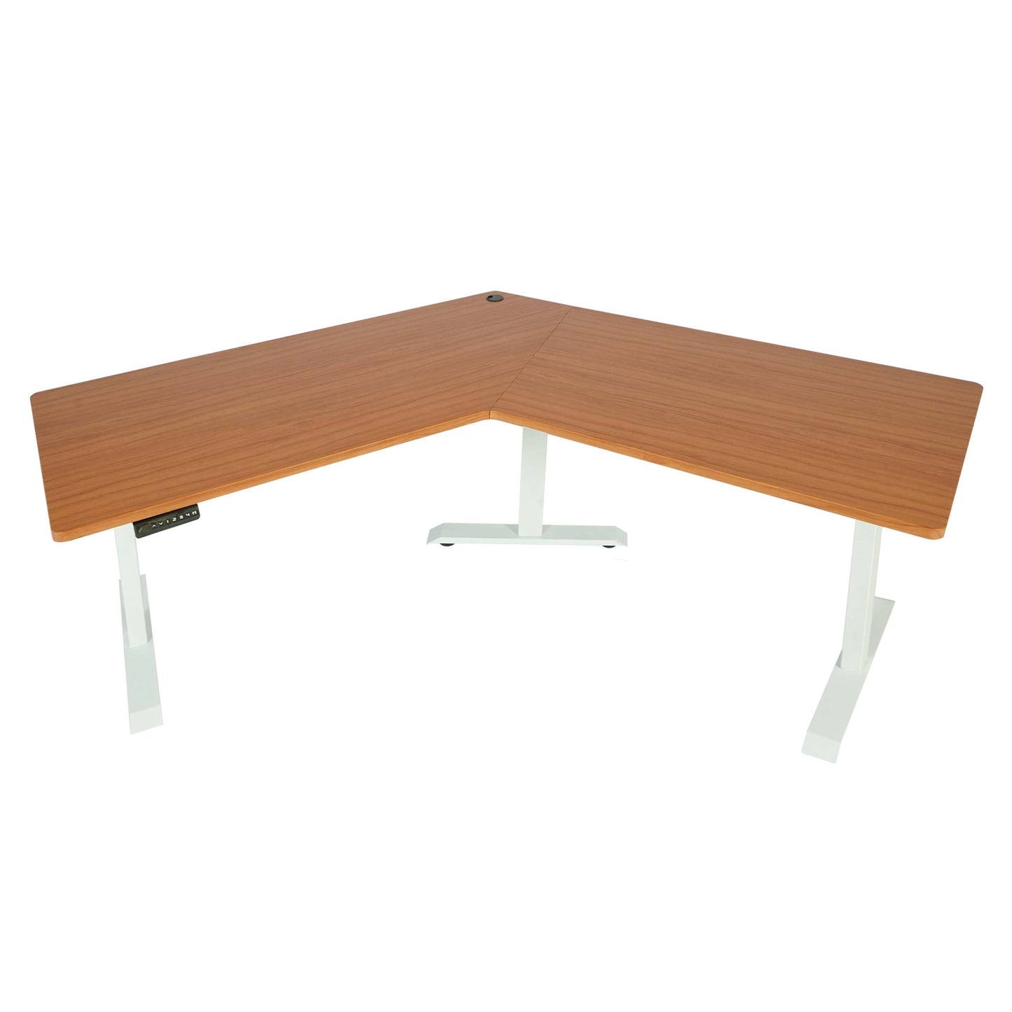 Bureau MCW-D40, computerbureau, 120° elektrisch in hoogte verstelbaar ~ naturel, wit