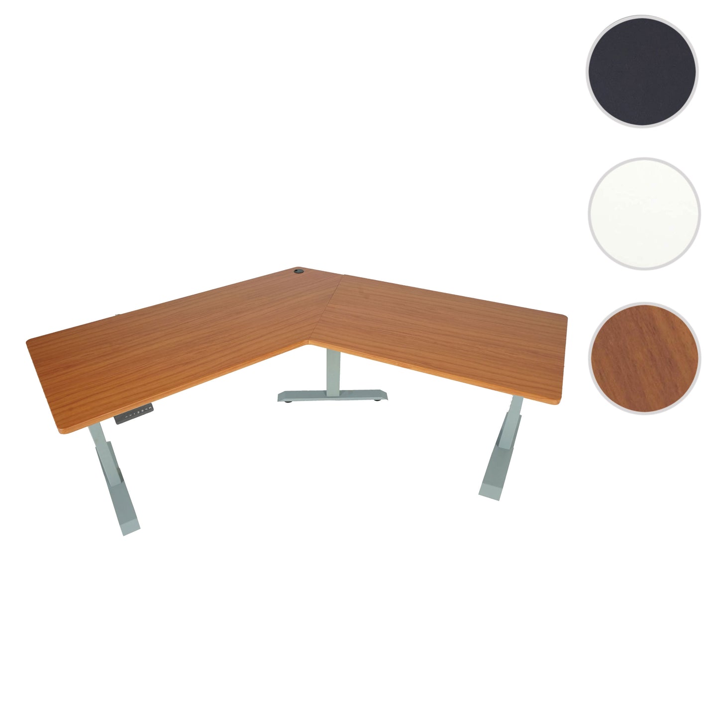 Bureau MCW-D40, computerbureau, 120° elektrisch in hoogte verstelbaar ~ naturel, grijs