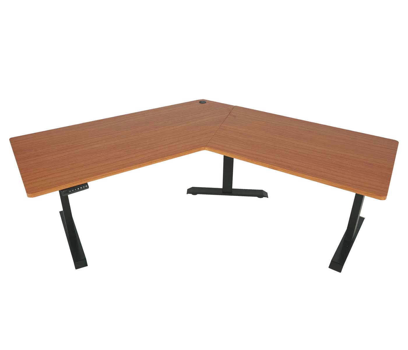 Bureau MCW-D40, computerbureau, 120° elektrisch in hoogte verstelbaar ~ naturel, zwart