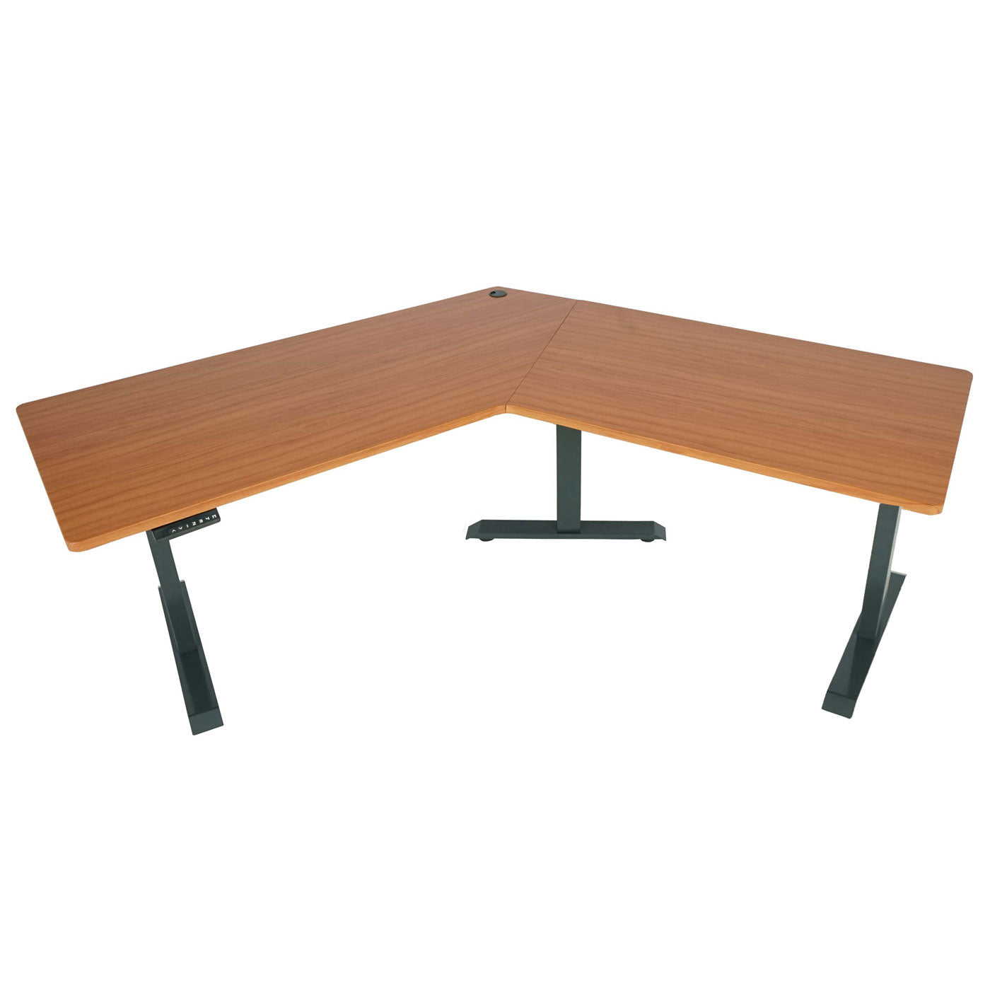 Bureau MCW-D40, computerbureau, 120° elektrisch in hoogte verstelbaar ~ naturel, antracietgrijs