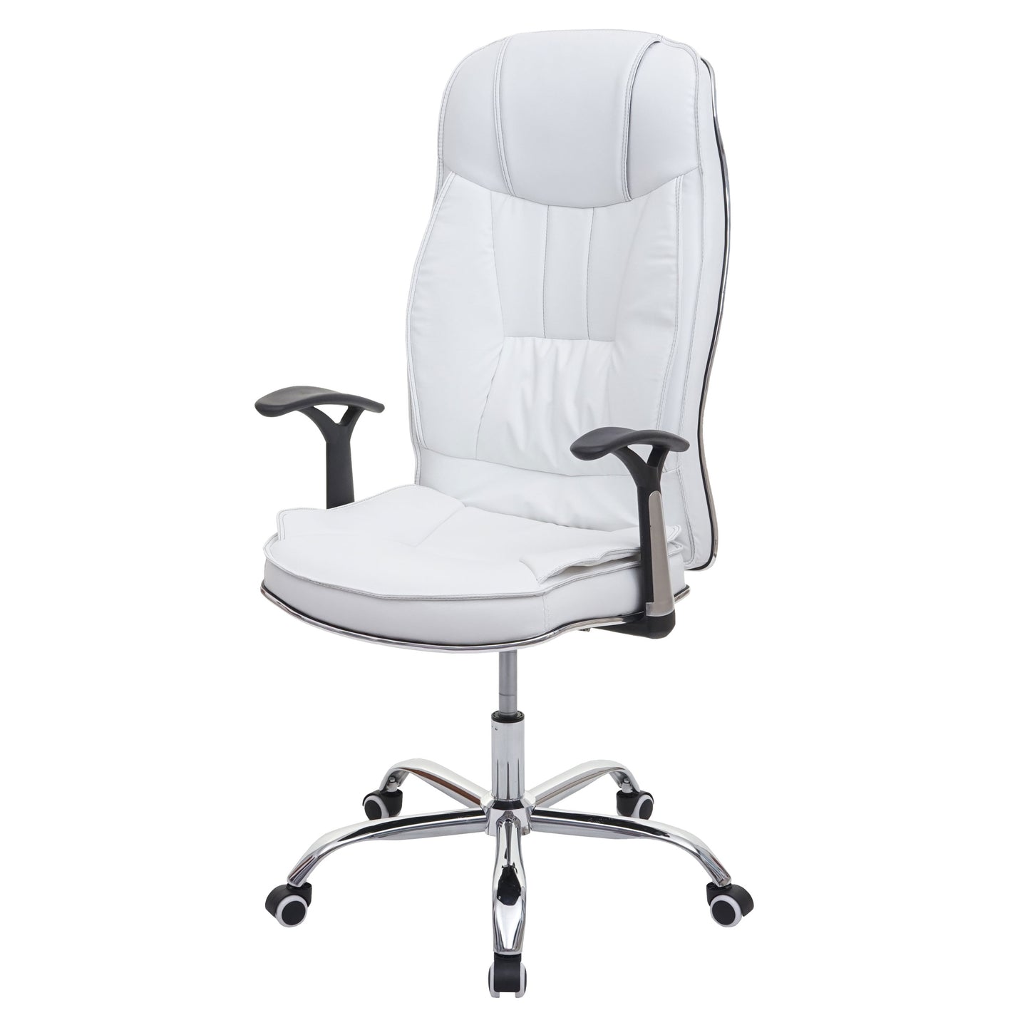 Bureaustoel MCW-F14, bureaustoel directiedraaistoel, 150kg belastbaar kunstleer ~ wit