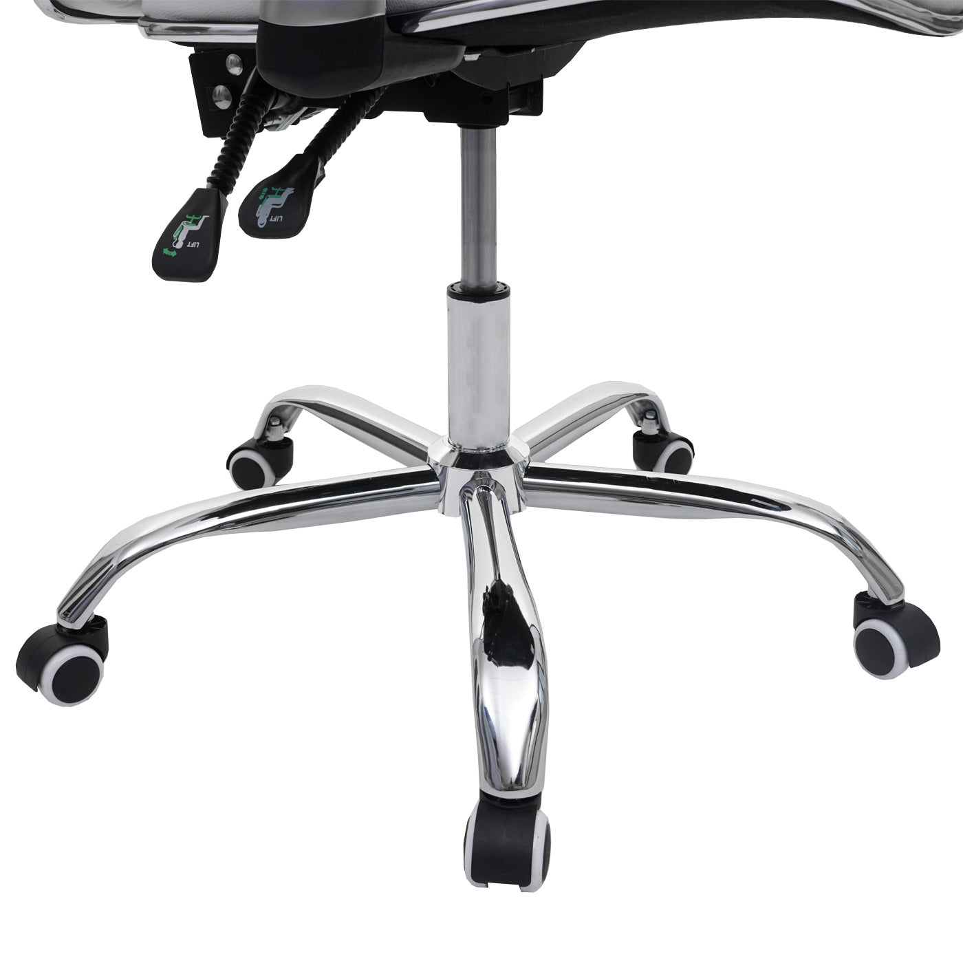 Bureaustoel MCW-F14, bureaustoel directiedraaistoel, 150kg belastbaar kunstleer ~ wit