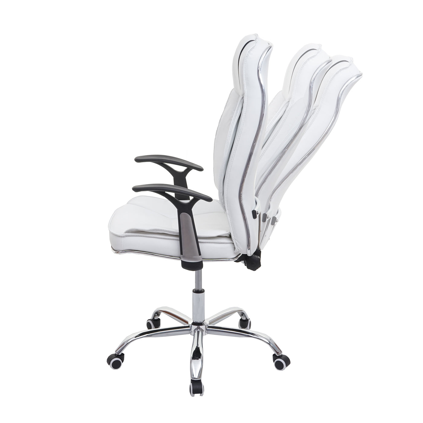 Bureaustoel MCW-F14, bureaustoel directiedraaistoel, 150kg belastbaar kunstleer ~ wit