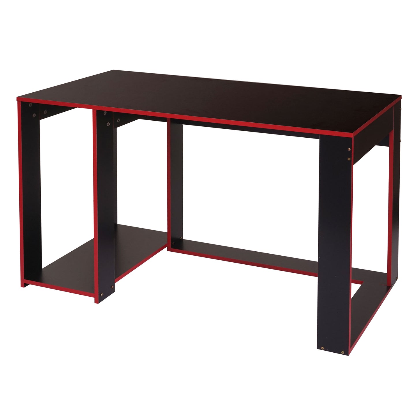 Bureau MCW-J26, computerbureau, bureau, 120x60x76cm ~ zwart-rood