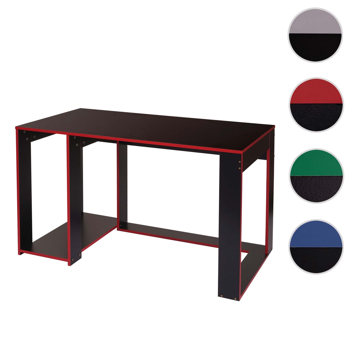 Bureau MCW-J26, computerbureau, bureau, 120x60x76cm ~ zwart-rood