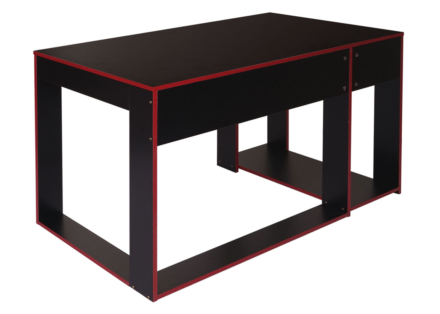 Bureau MCW-J26, computerbureau, bureau, 120x60x76cm ~ zwart-rood