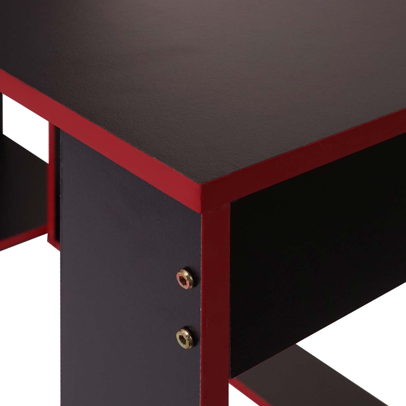 Bureau MCW-J26, computerbureau, bureau, 120x60x76cm ~ zwart-rood