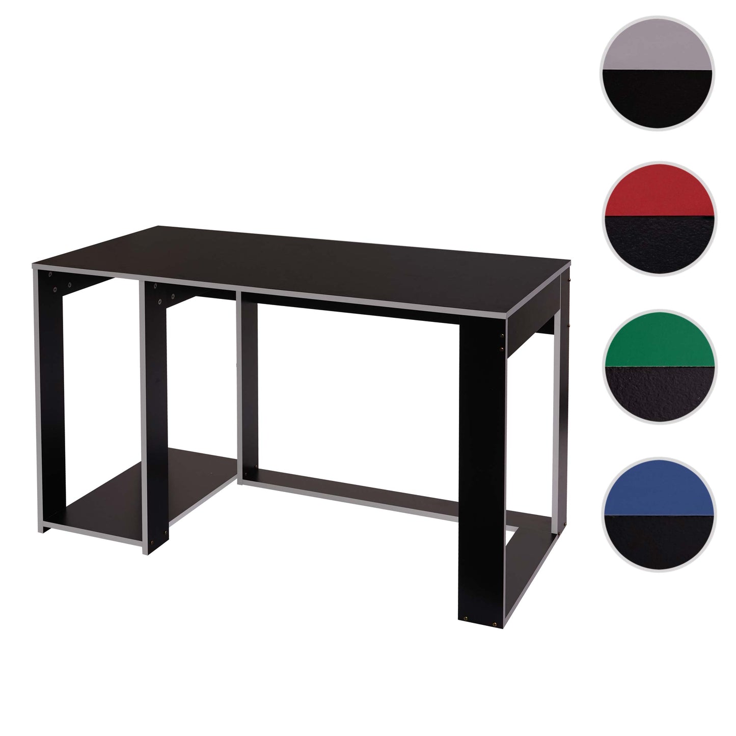 Bureau MCW-J26, computerbureau, bureau, 120x60x76cm ~ zwart-grijs