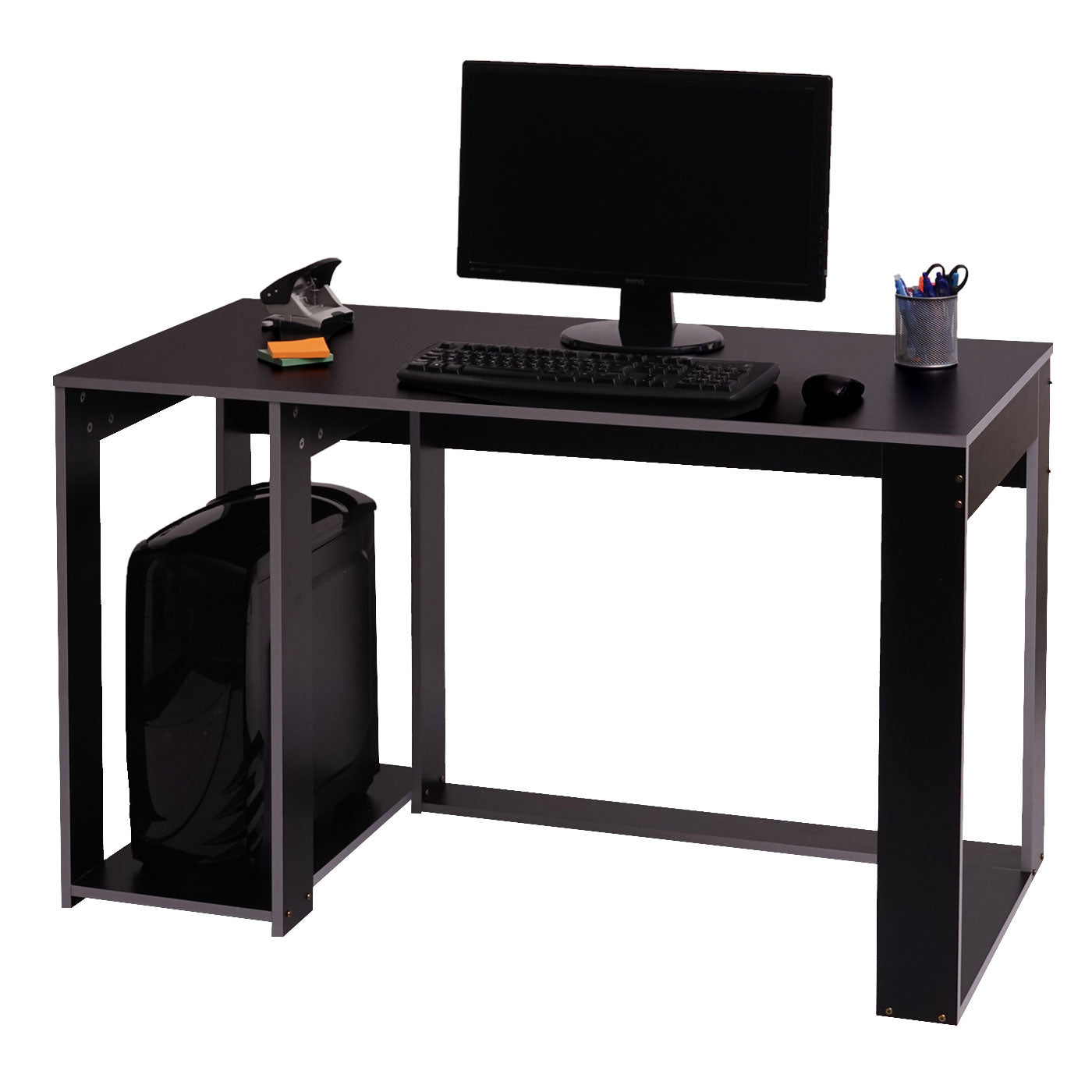 Bureau MCW-J26, computerbureau, bureau, 120x60x76cm ~ zwart-grijs