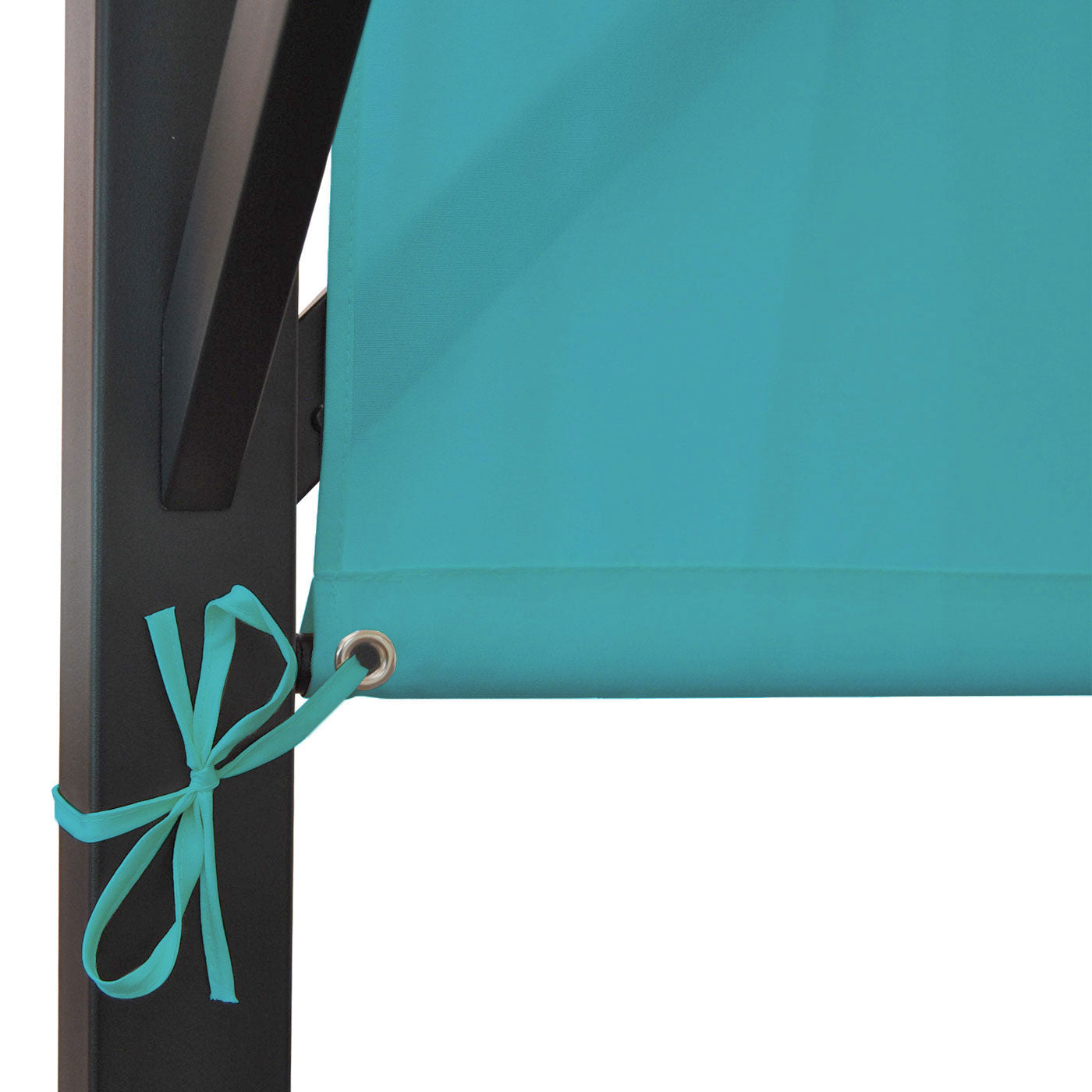 Pergola Baia, tuinpaviljoen terrasoverkapping, stevig 6cm stalen frame + schuifdak turquoise-blauw ~ 4x4m