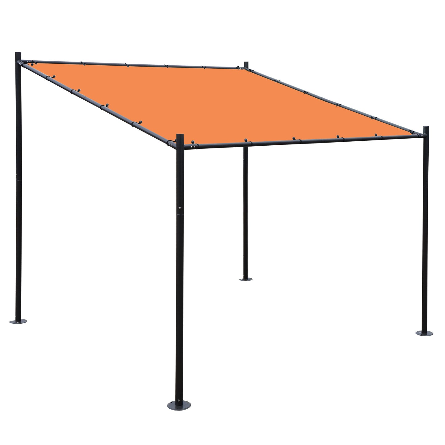 Pergola MCW-A22, aanbouw pergola tuinpaviljoen terrasoverkapping zonwering, 3x3m ~ terracotta