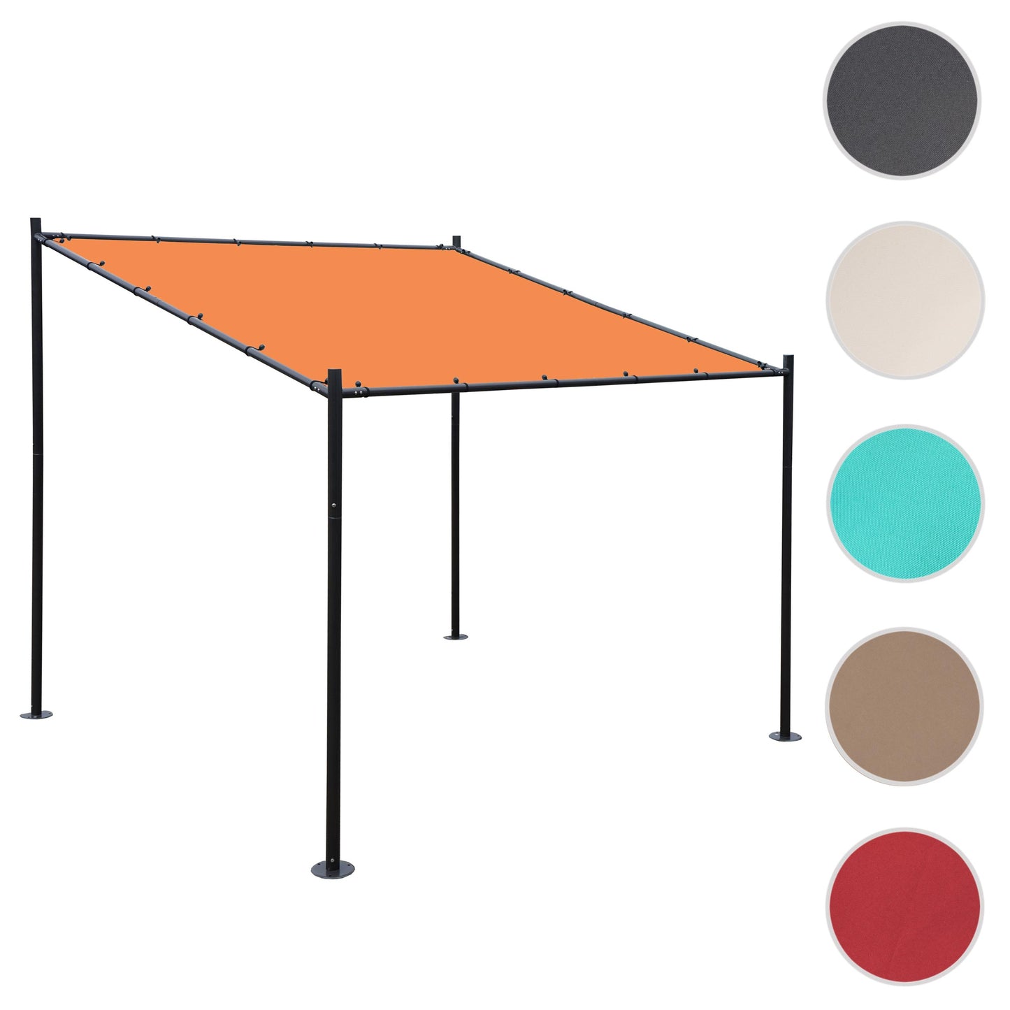 Pergola MCW-A22, aanbouw pergola tuinpaviljoen terrasoverkapping zonwering, 3x3m ~ terracotta