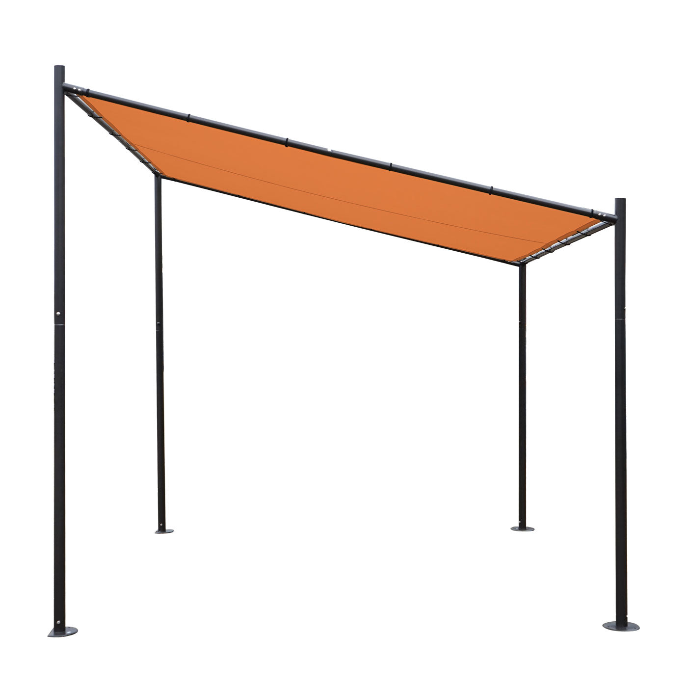 Pergola MCW-A22, aanbouw pergola tuinpaviljoen terrasoverkapping zonwering, 3x3m ~ terracotta