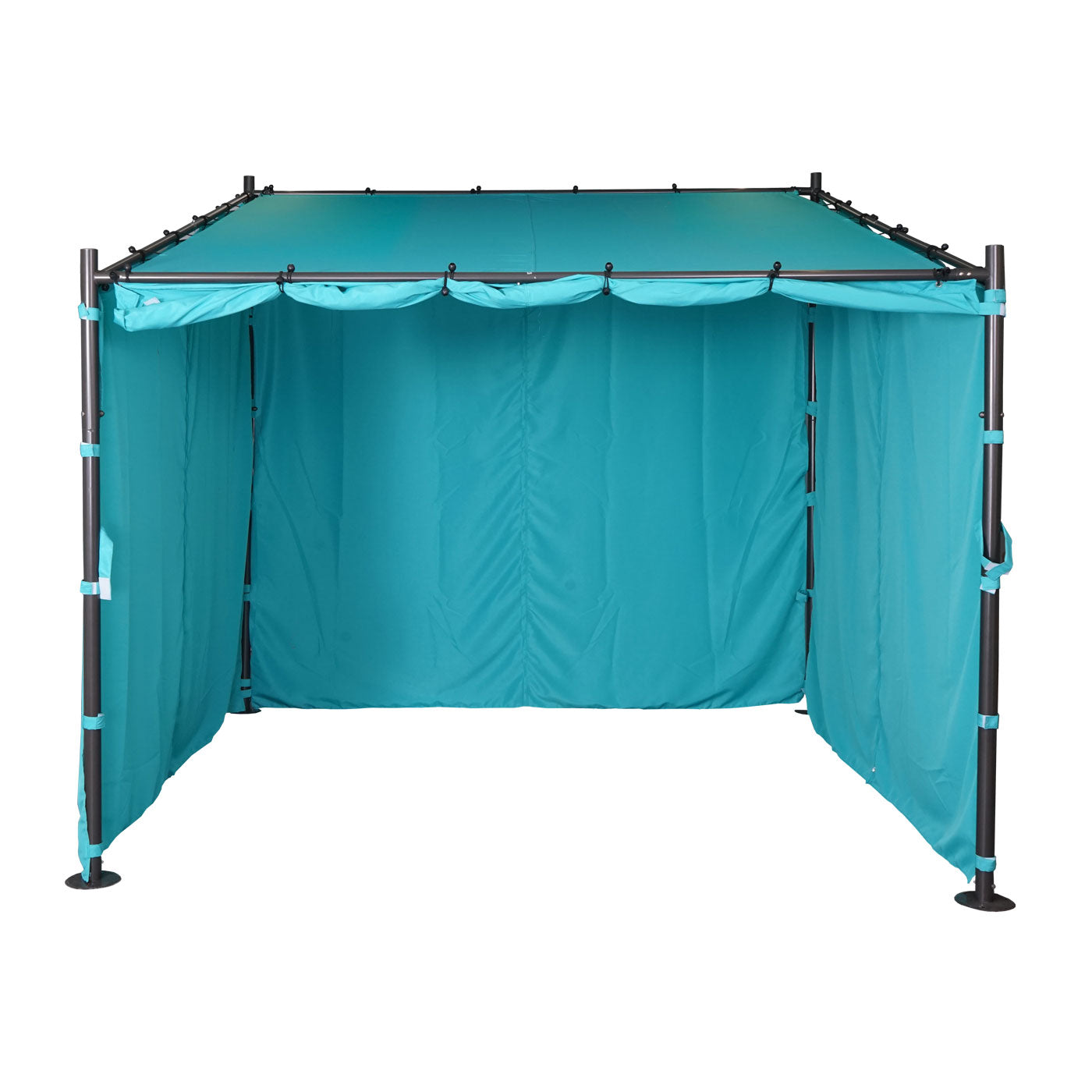 Pergola MCW-A22, aanbouw pergola tuinpaviljoen terrasoverkapping zonwering, 3x3m ~ turquoise + zijwand