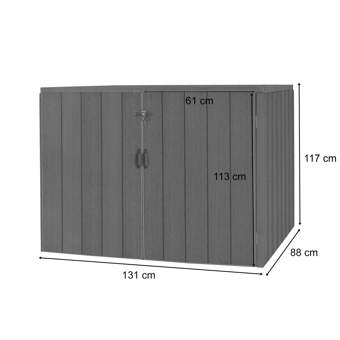 2 WPC afvalzakken MCW-J28, premium afvalbak, metaal-houtlook, uitschuifbaar ~ bruin