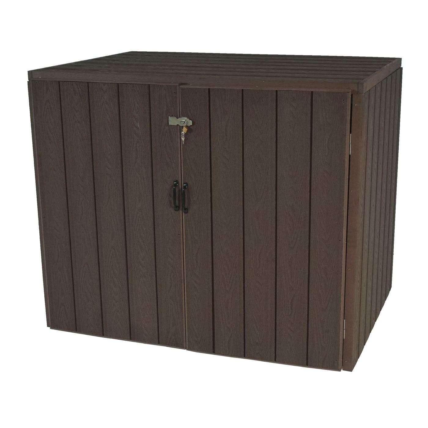2 WPC afvalzakken MCW-J28, premium afvalbak, metaal-houtlook, uitschuifbaar ~ bruin