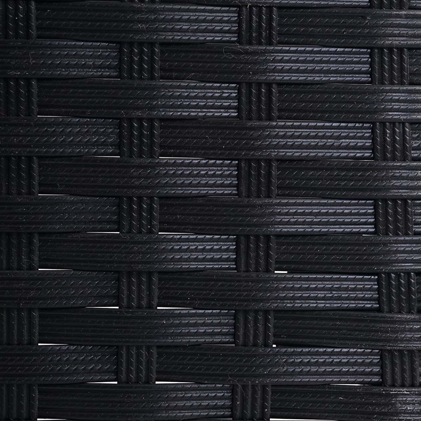 Poly-rattan tuinbank Halden, zitbank ~ zwart, terracotta kussens
