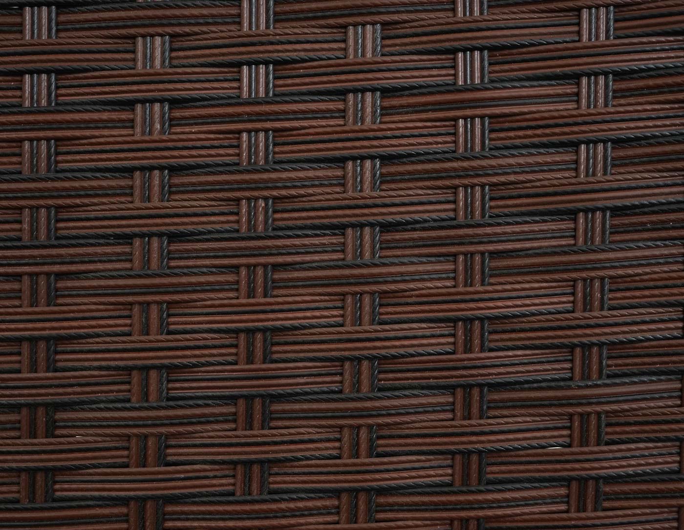 Poly-rattan tuinbank Halden, zitting ~ bruin-gemarmerd, kussens zwart