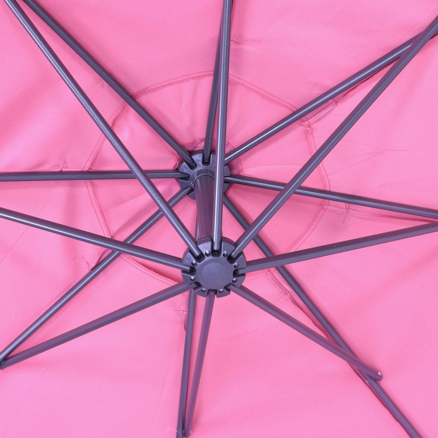 Acerra zweefparasol, parasol, Ø 3m kantelbaar, polyester/staal 11kg ~ roze met voet