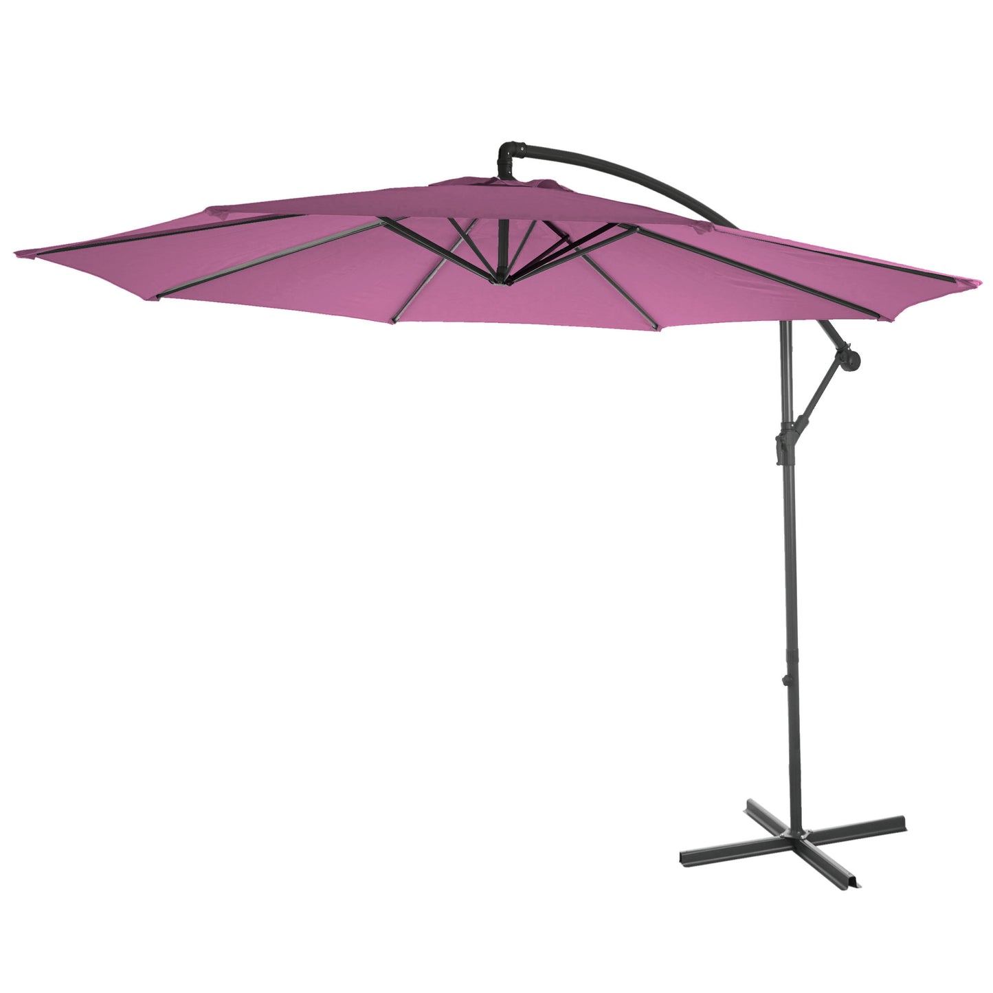 Acerra zweefparasol, parasol, Ø 3m kantelbaar, polyester/staal 11kg ~ lavendel-rood zonder voet