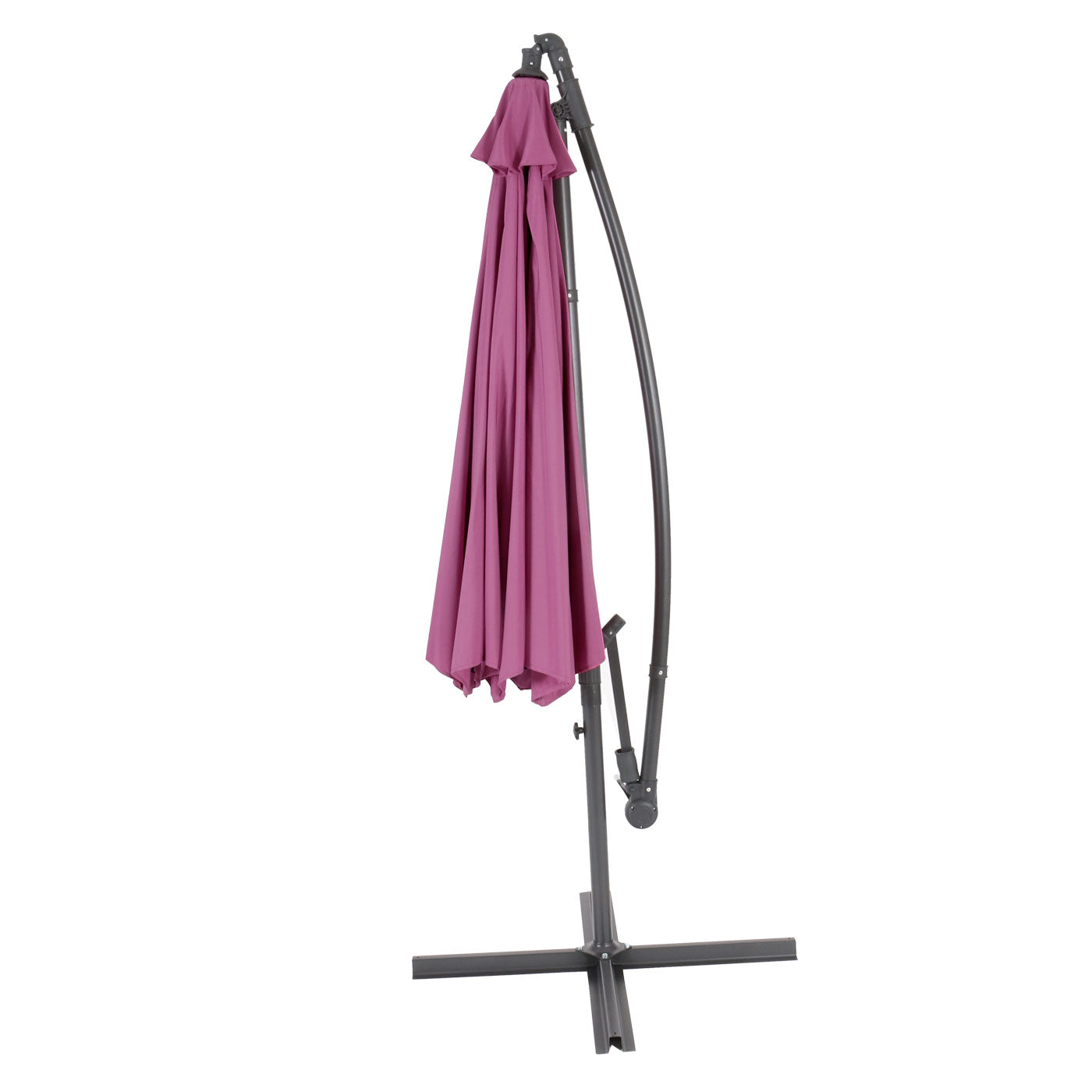 Acerra zweefparasol, parasol, Ø 3m kantelbaar, polyester/staal 11kg ~ lavendel-rood zonder voet