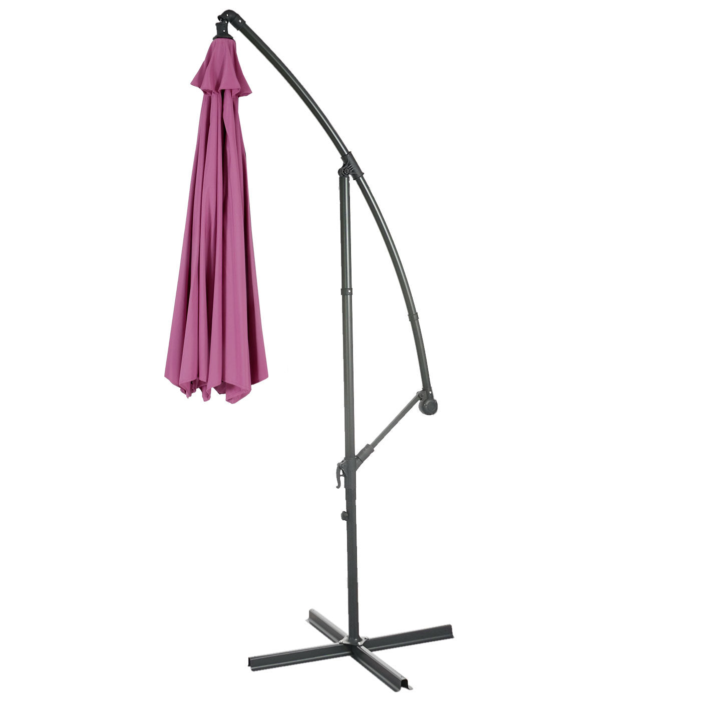 Acerra zweefparasol, parasol, Ø 3m kantelbaar, polyester/staal 11kg ~ lavendel-rood zonder voet