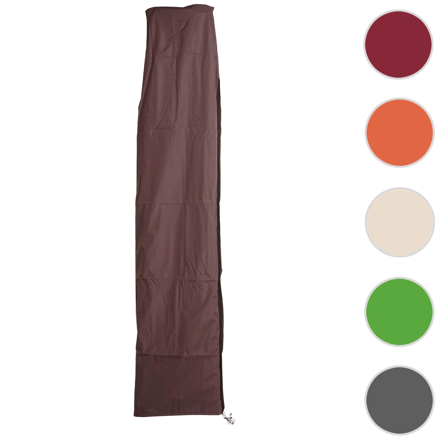 Beschermhoes MCW voor zweefparasol tot 4 m, hoes met rits ~ bruin