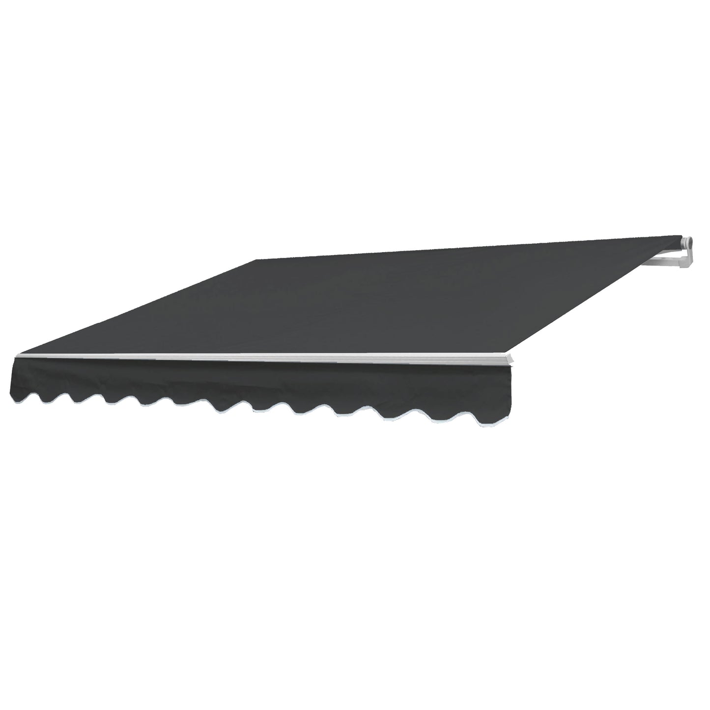 Aluminium zonnescherm MCW-E49, klaparm zonnescherm zonwering 2,5x2m ~ Polyester antraciet