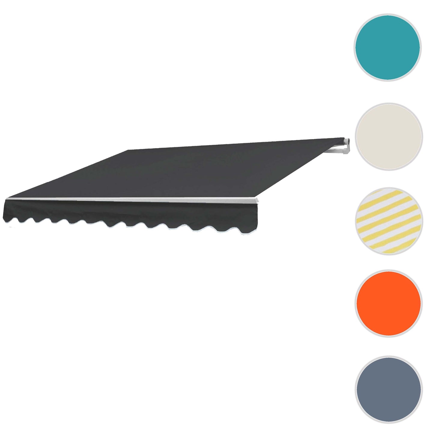 Aluminium zonnescherm MCW-E49, klaparm zonnescherm zonwering 2,5x2m ~ Polyester antraciet