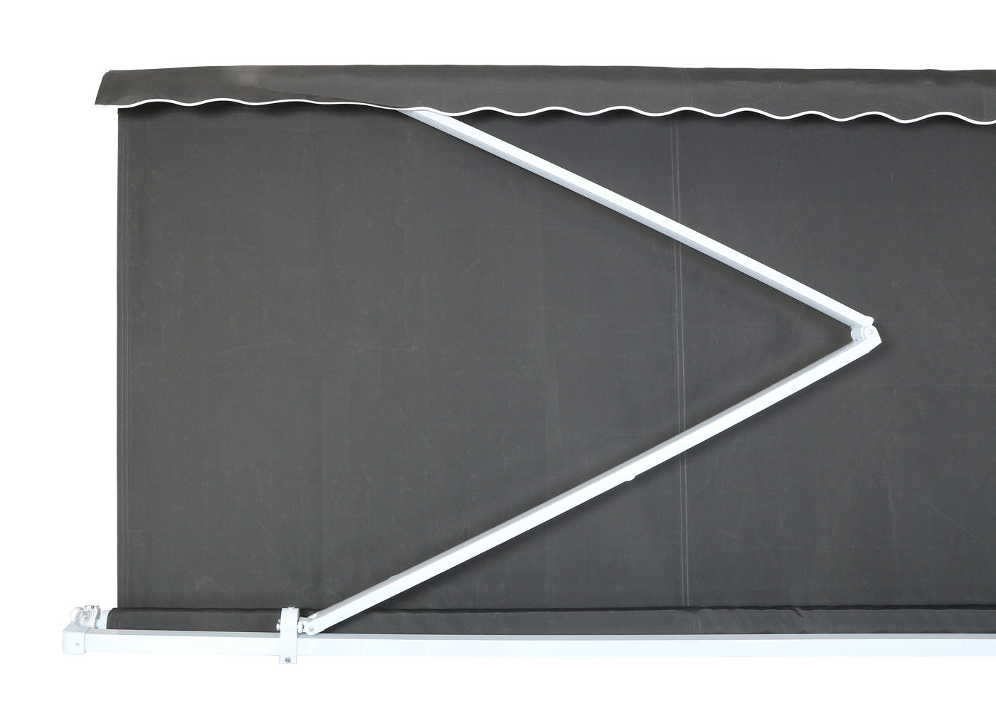Aluminium zonnescherm MCW-E49, klaparm zonnescherm zonwering 2,5x2m ~ Polyester antraciet