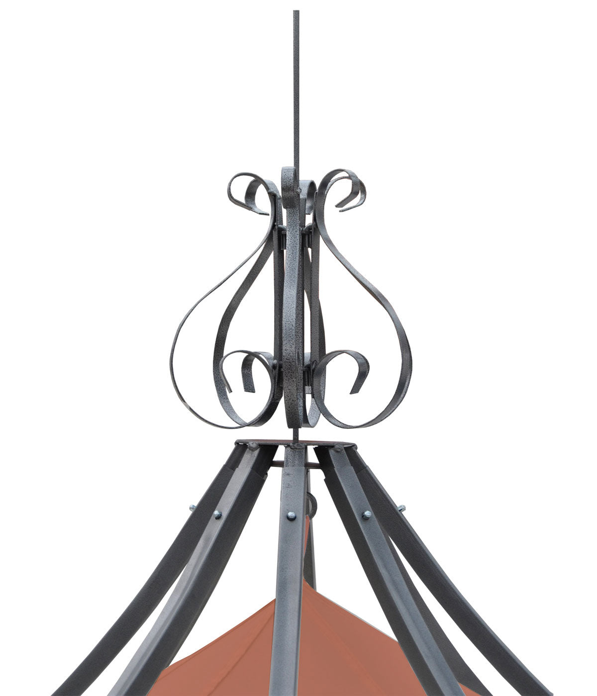 Pergola Almeria, rond tuinpaviljoen, stevig stalen frame Ø 3m ~ terracotta-bruin