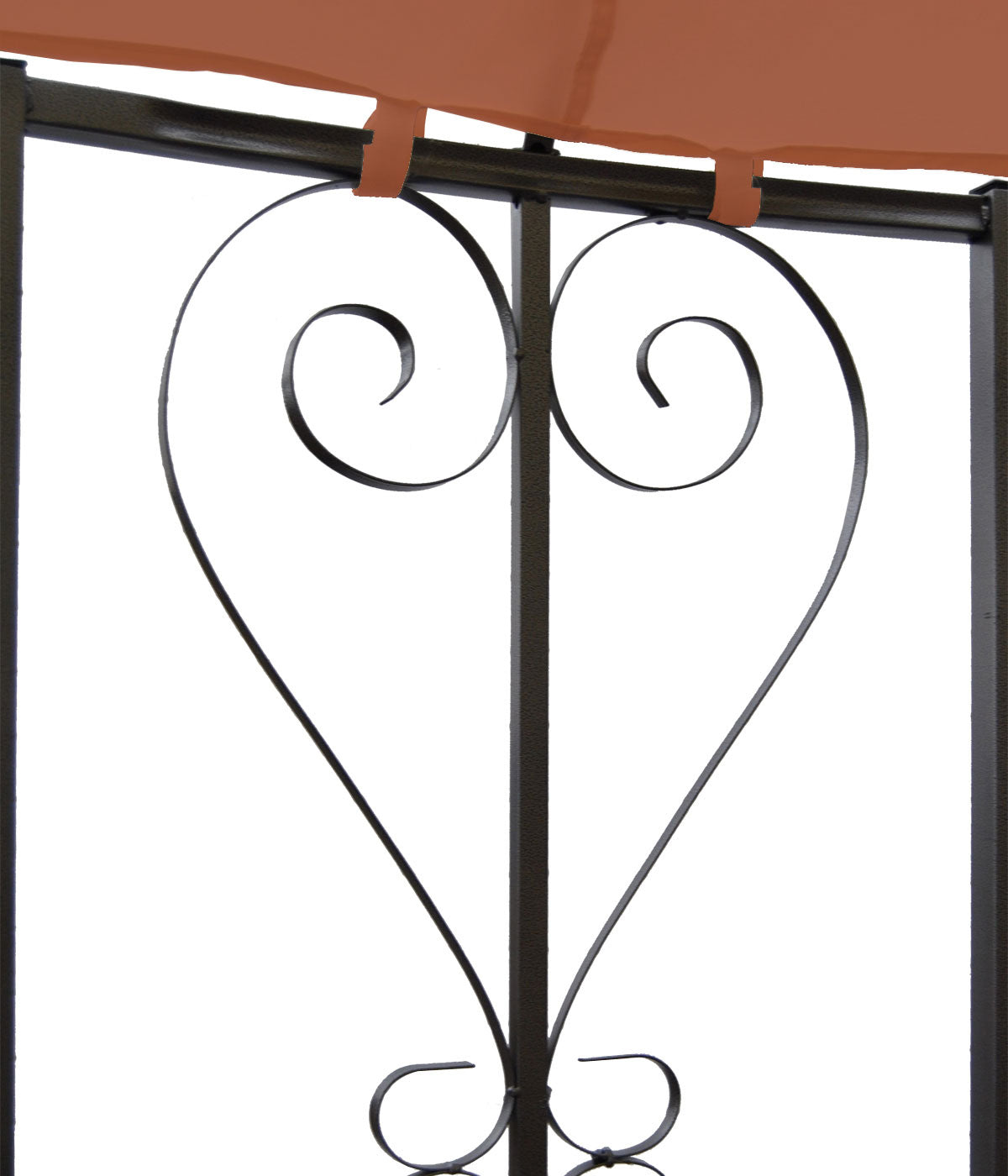 Pergola Almeria, rond tuinpaviljoen, stevig stalen frame Ø 3m ~ terracotta-bruin
