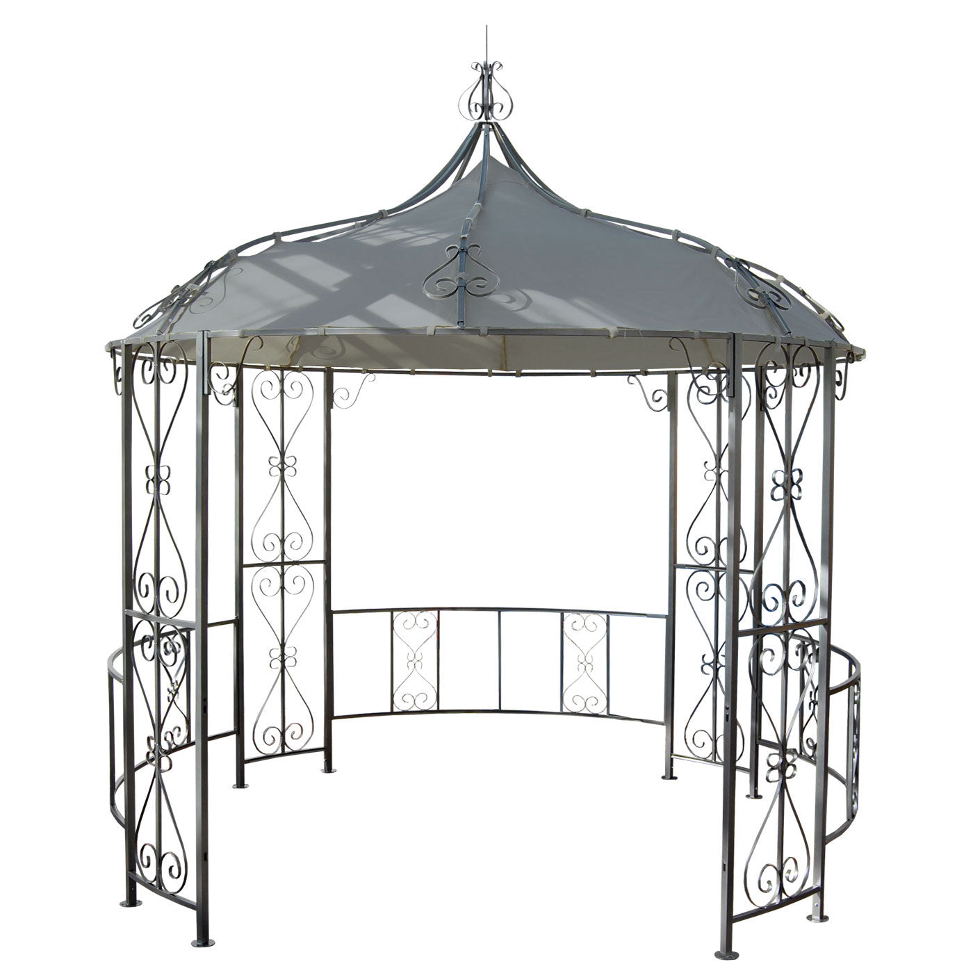 Vervangende afdekking voor pergola dak paviljoen Almeria Ø 3m ~ lichtgrijs