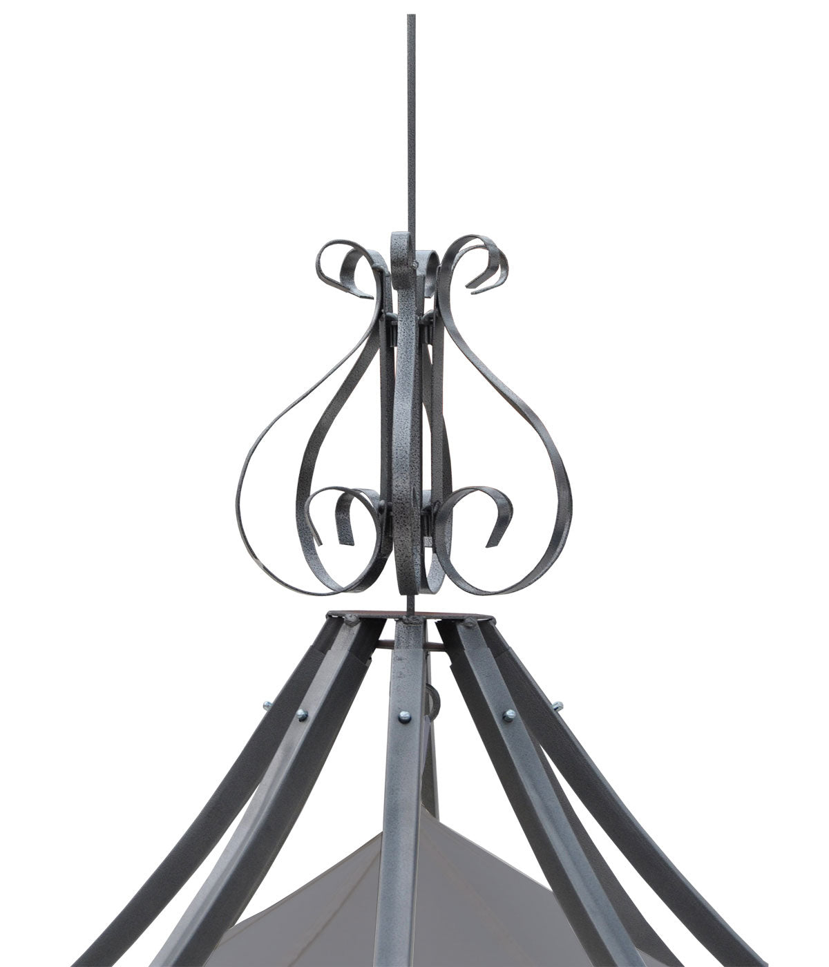 Pergola Almeria, rond tuinpaviljoen, stevig stalen frame Ø 3m ~ lichtgrijs