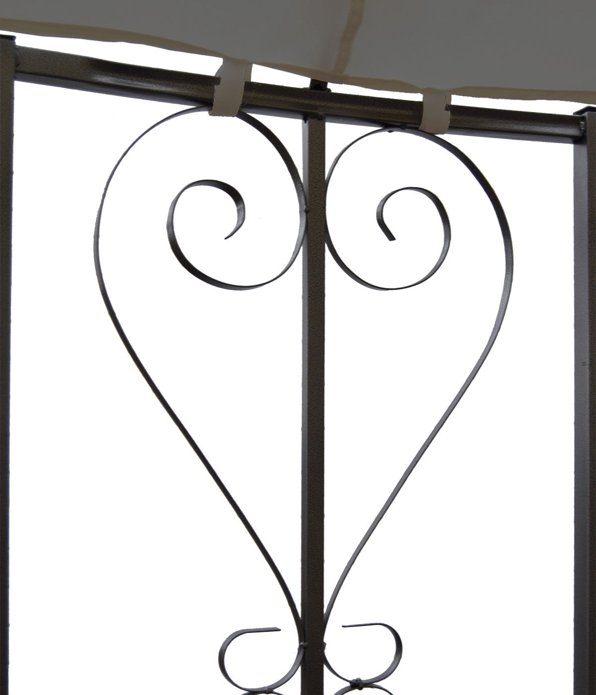 Pergola Almeria, rond tuinpaviljoen, stevig stalen frame Ø 3m ~ lichtgrijs