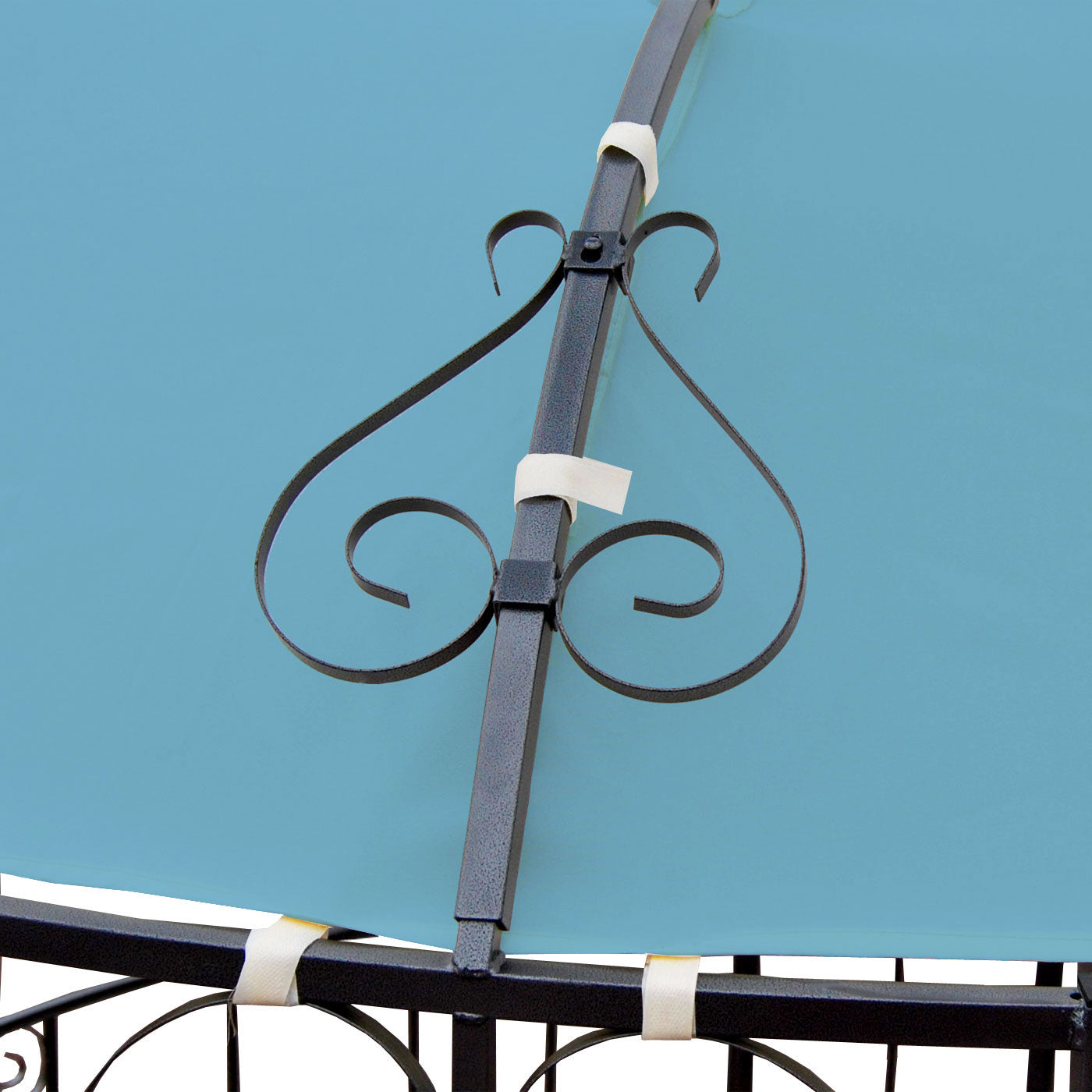 Pergola Almeria, rond tuinpaviljoen, stevig stalen frame Ø 3m ~ turquoise