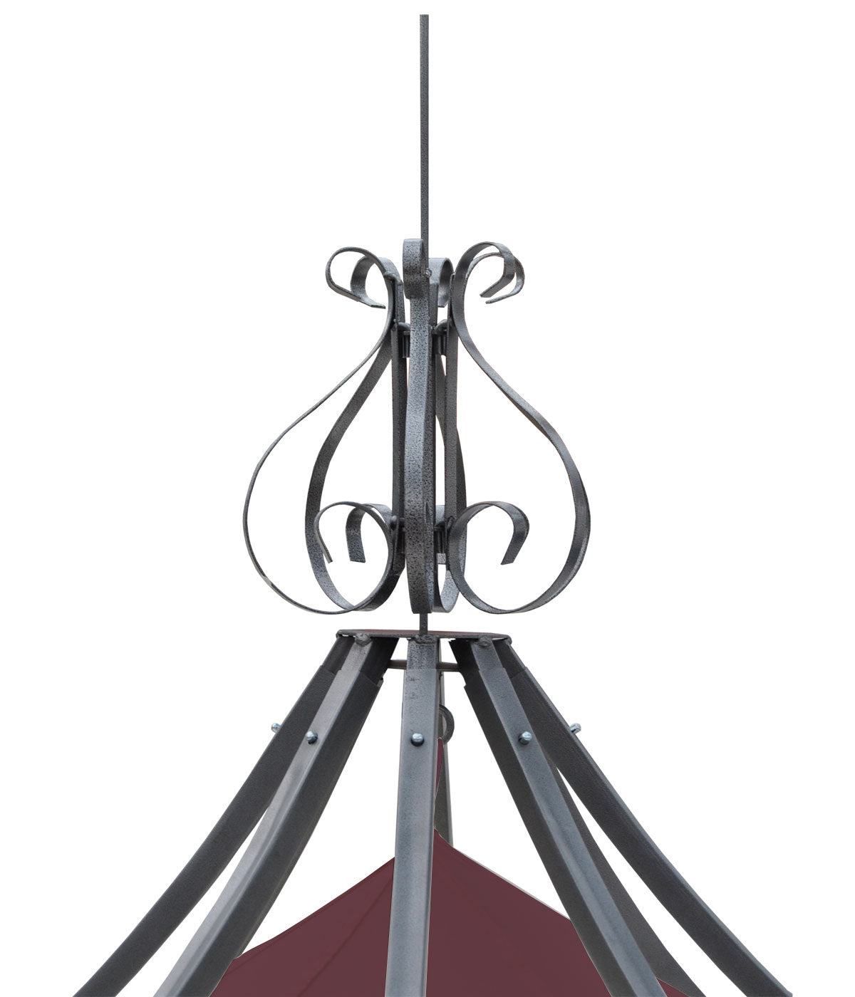 Pergola Almeria, rond tuinpaviljoen, stevig stalen frame Ø 3m ~ roodbruin