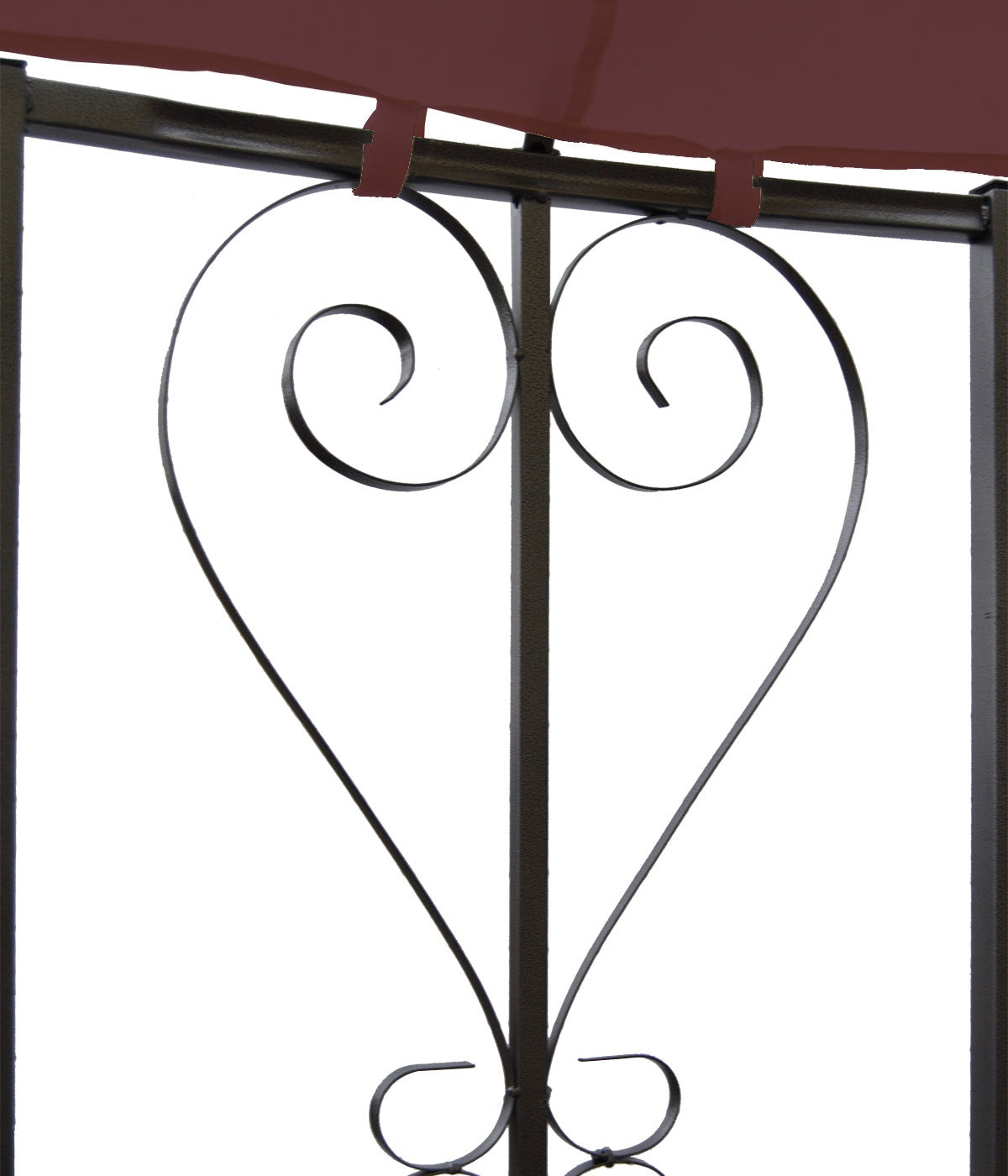 Pergola Almeria, rond tuinpaviljoen, stevig stalen frame Ø 3m ~ roodbruin
