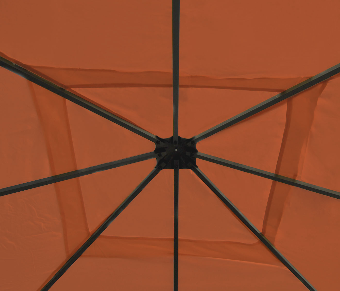 Pergola Cadiz, tuinpaviljoen, stevig 7cm frame met zijwand ~ terracotta-bruin 4x4m