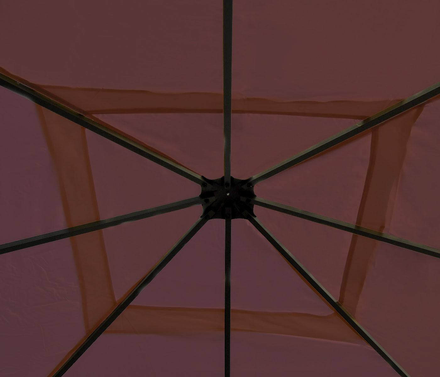 Pergola Cadiz, tuinpaviljoen, stevig 7cm frame met zijwand ~ roodbruin 4x4m