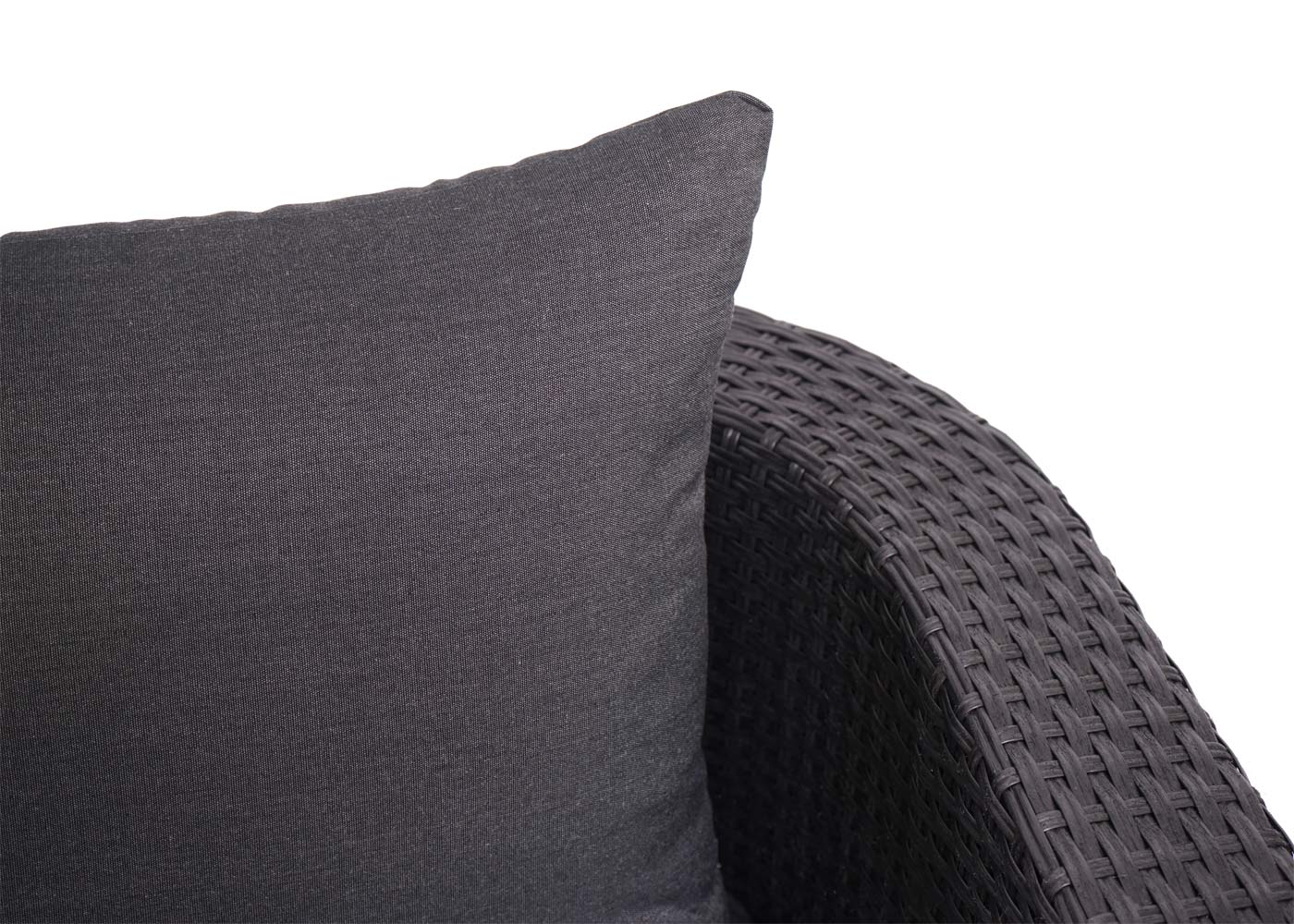 3in1 set MCW-J37, tuin/loungeset zonne-eiland, gesponnen poly rotan MVG ~ antraciet, donkergrijze kussens