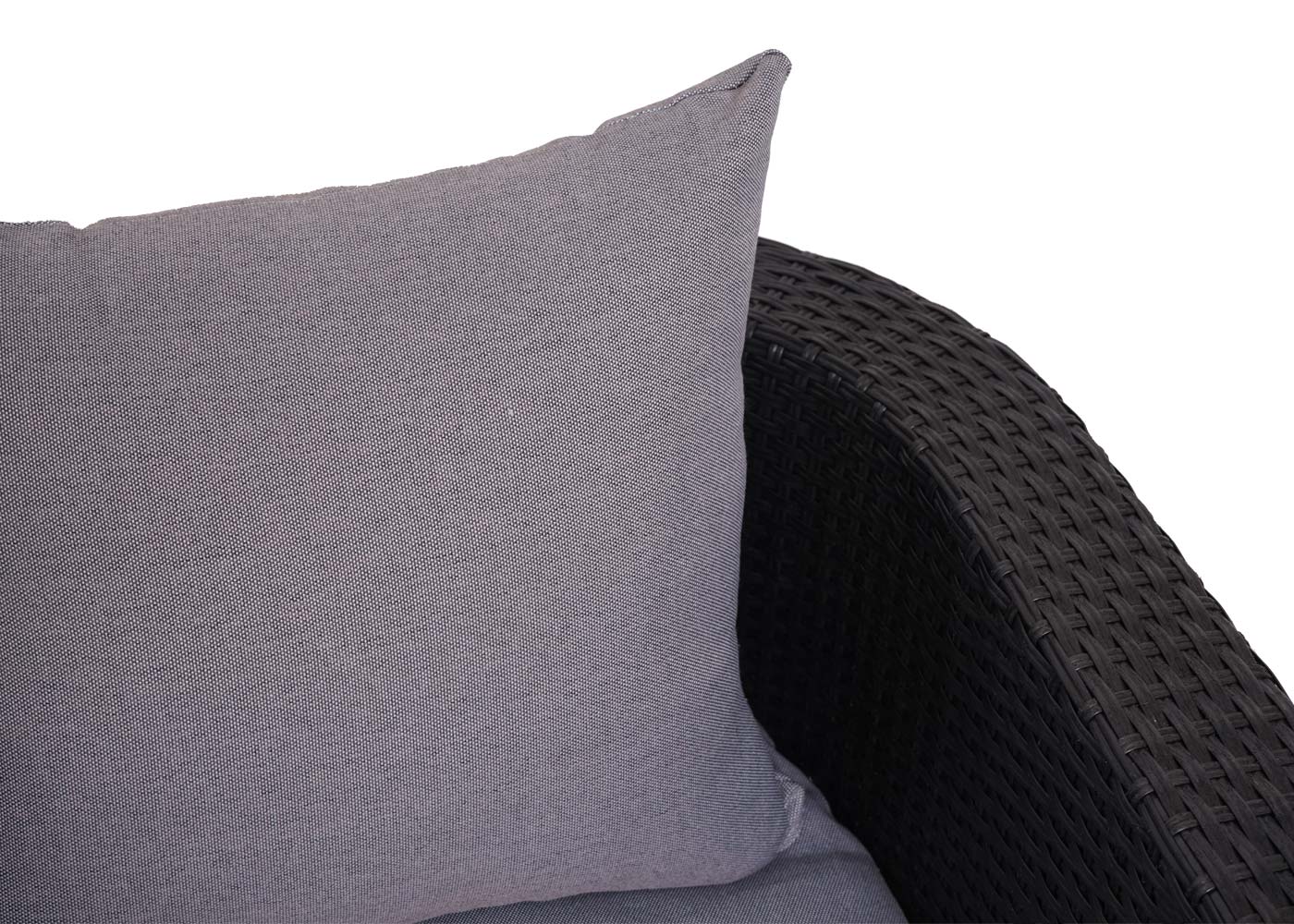 3in1 set MCW-J37, tuin/loungeset zonne-eiland, gesponnen poly-rattan MVG ~ antraciet, kussens lichtgrijs