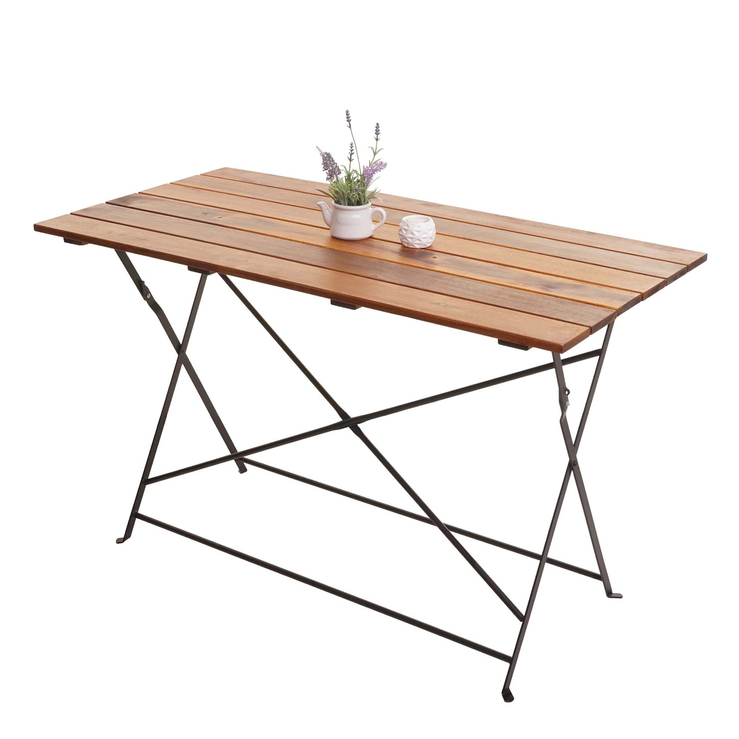 Bier tuintafel MCW-J40, klaptafel tuintafel, horeca kwaliteit acacia MVG-gecertificeerd 120x60cm ~ bruin