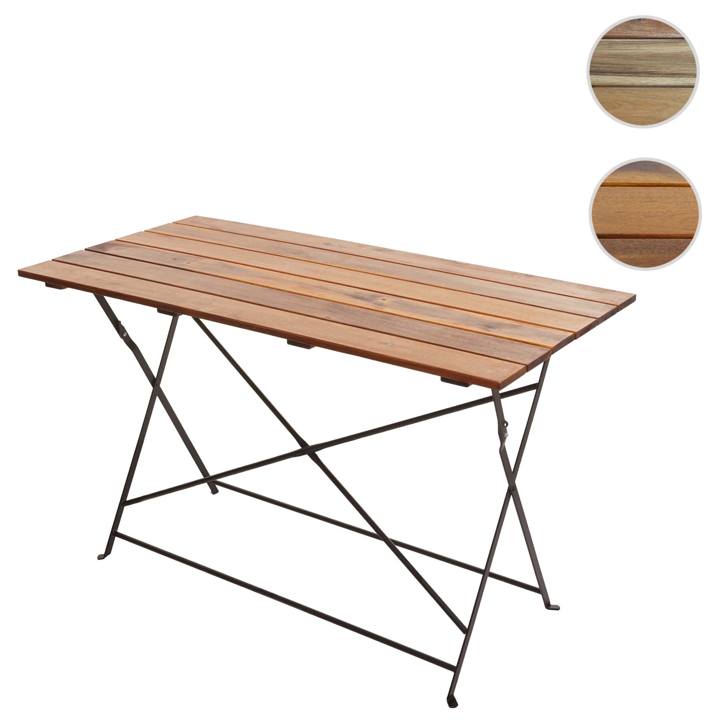 Bier tuintafel MCW-J40, klaptafel tuintafel, horeca kwaliteit acacia MVG-gecertificeerd 120x60cm ~ bruin