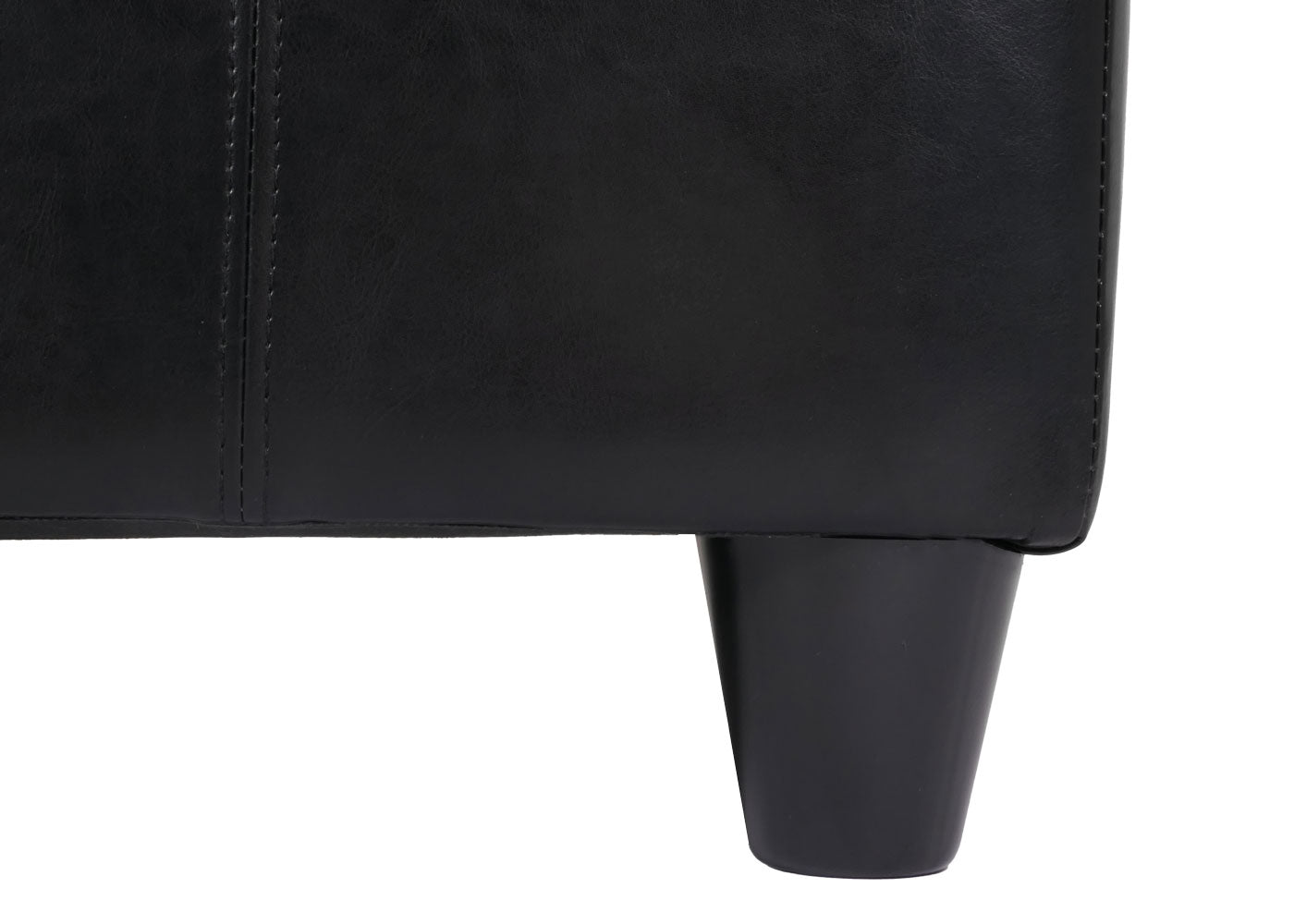 Opbergkist bank Kriens, leer + kunstleer, 112x45x45cm MVG-gecertificeerd ~ zwart