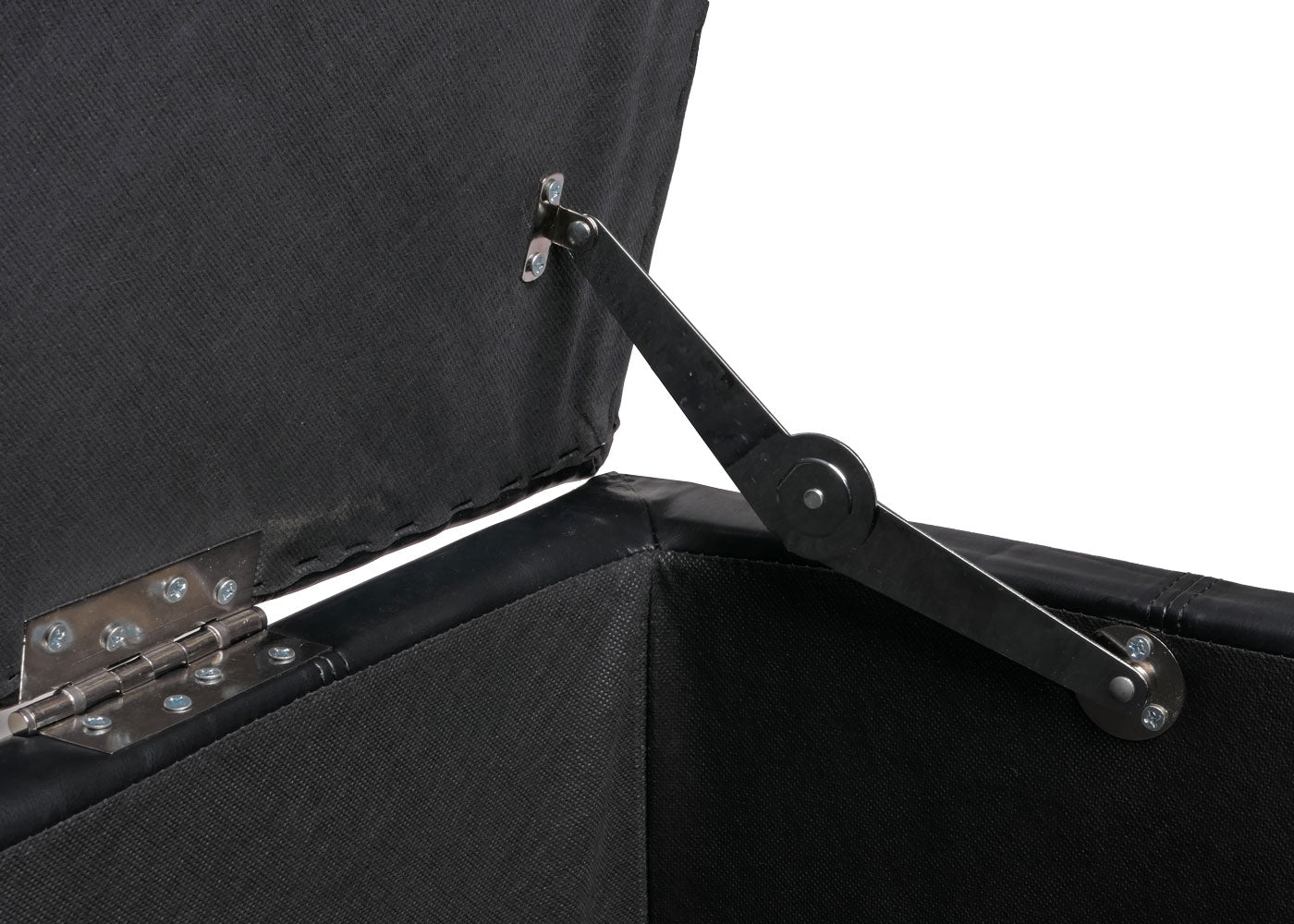 Bankzitting MET opbergvak Kriens leder + kunstleder 112x45x45cm MVG-gecertificeerd ~ zwart