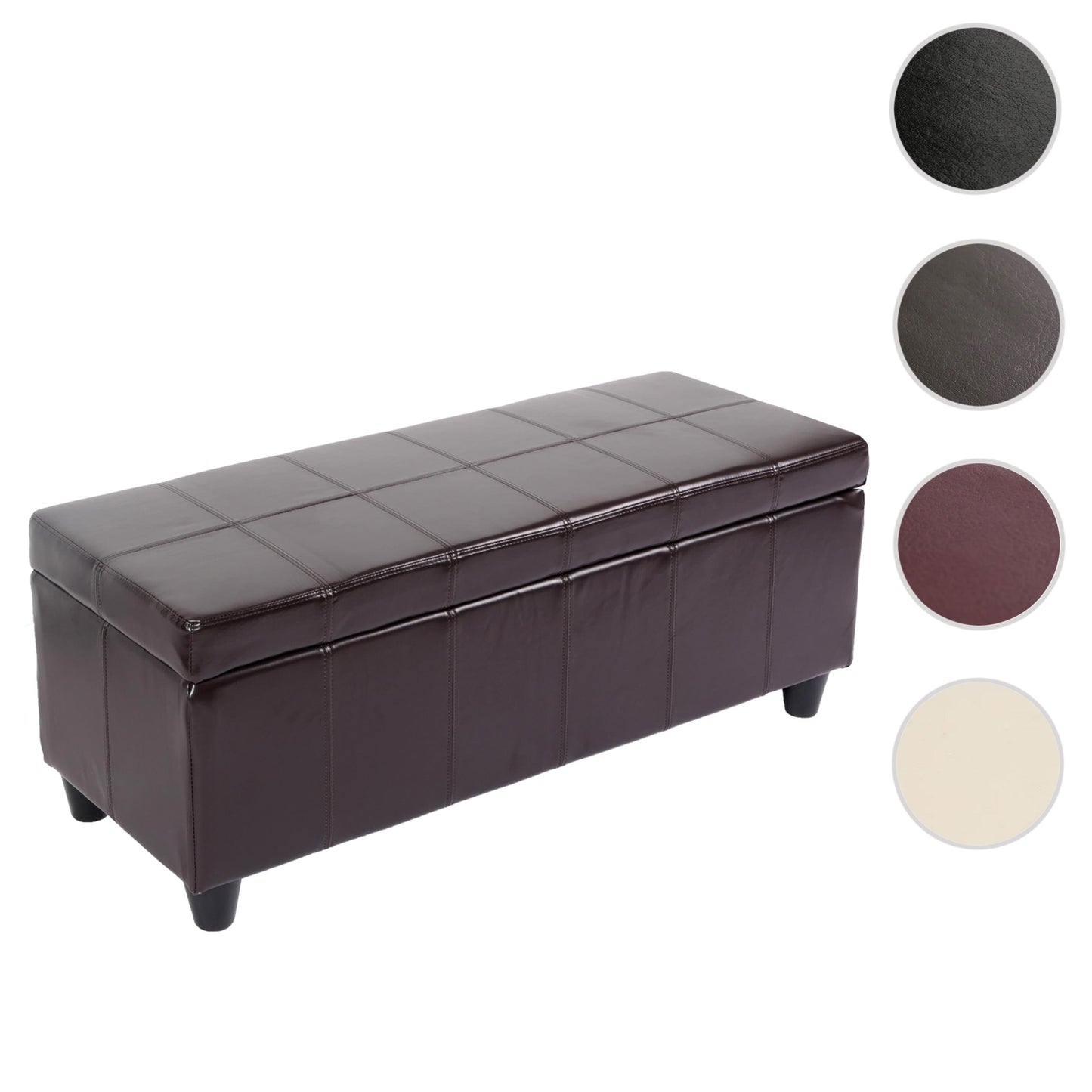 Bankzitting MET opbergruimte Kriens leder + kunstleder 112x45x45cm MVG-gecertificeerd ~ bruin